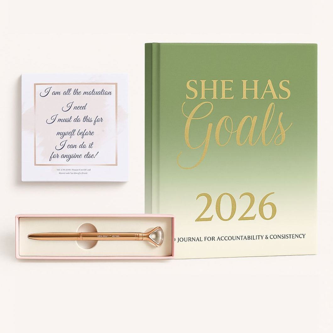 The Ultimate Bundle (2026 Journal, Affirmation Sticky Notes & Diamond Pen)